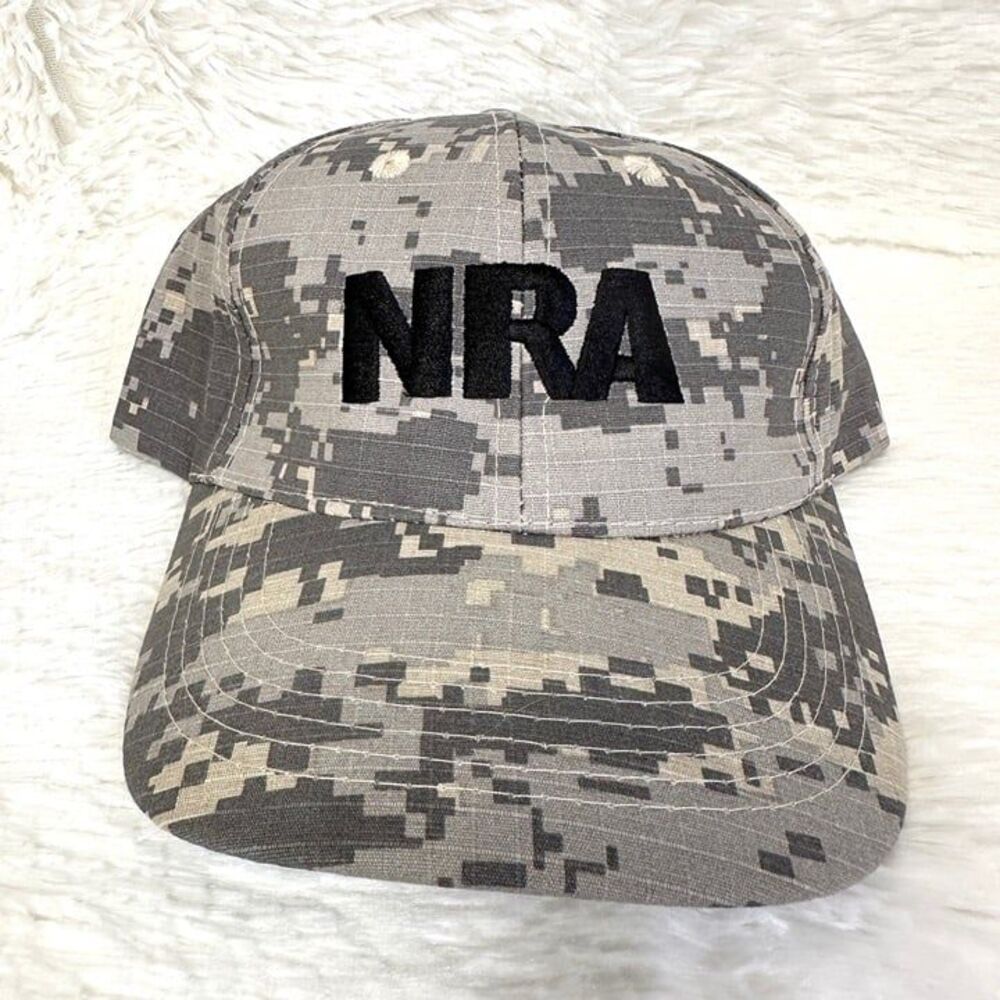 NRA Hat Cap Strap Back Adjustable Digital Camo Camouflage Vest. 1871